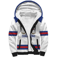 Custom United States Hockey 1980-2026 Gold Medal Sherpa Hoodie Embroidery Effect White Style