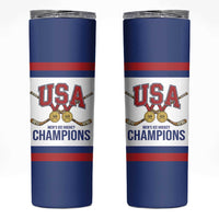 United States Hockey 1980-2026 Gold Medal Skinny Tumbler Embroidery Effect White Style