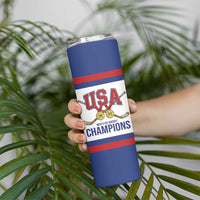 United States Hockey 1980-2026 Gold Medal Skinny Tumbler Embroidery Effect White Style