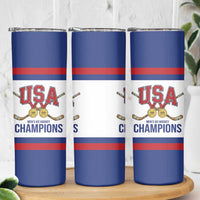 United States Hockey 1980-2026 Gold Medal Skinny Tumbler Embroidery Effect White Style