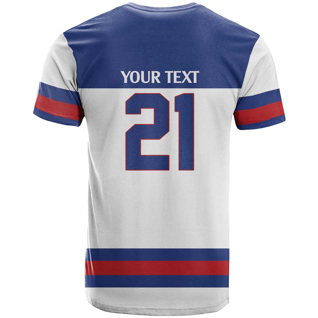 Custom United States Hockey 1980-2026 Gold Medal T Shirt Embroidery Effect White Style