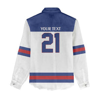 Custom United States Hockey 1980-2026 Gold Medal Women Casual Shirt Embroidery Effect White Style