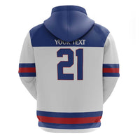 Custom United States Hockey 1980-2026 Gold Medal Zip Hoodie Embroidery Effect White Style