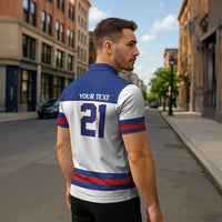 Custom United States Hockey 1980-2026 Gold Medal Zipper Polo Shirt Embroidery Effect White Style
