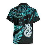 Matariki New Zealand Hawaiian Shirt Maori Manaia with Paua Shell - Aqua - Wonder Print Shop