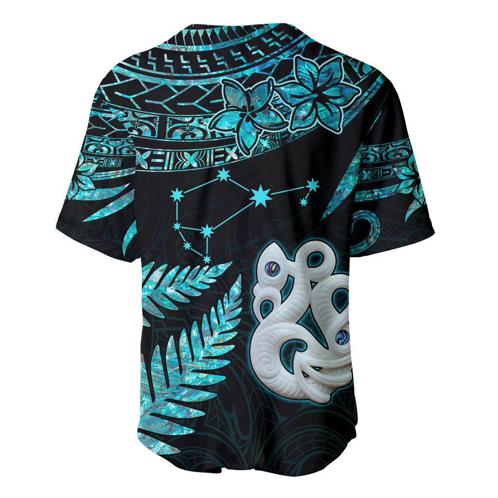 Custom Matariki New Zealand Baseball Jersey Maori Manaia with Paua Shell - Aqua LT9 - Wonder Print Shop