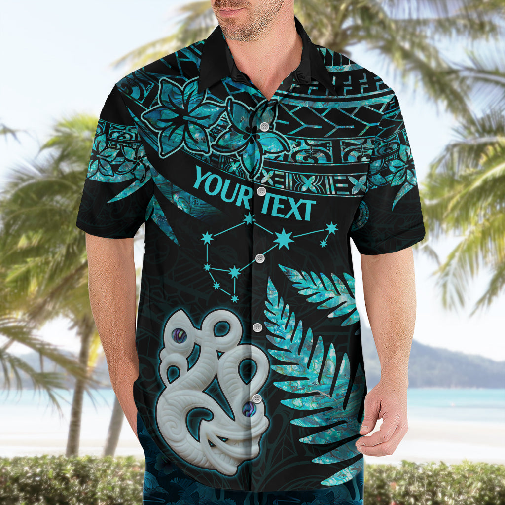 Custom Matariki New Zealand Hawaiian Shirt Maori Manaia with Paua Shell - Aqua - Wonder Print Shop