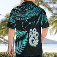 Custom Matariki New Zealand Hawaiian Shirt Maori Manaia with Paua Shell - Aqua - Wonder Print Shop