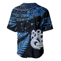 Matariki New Zealand Baseball Jersey Maori Manaia with Paua Shell - Blue LT9 - Wonder Print Shop