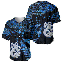 Matariki New Zealand Baseball Jersey Maori Manaia with Paua Shell - Blue LT9 - Wonder Print Shop