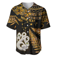 Custom Maori Baseball Jersey Matariki Stars Manaia with Paua Shell - Gold LT9 - Wonder Print Shop