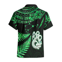 Custom Maori Hawaiian Shirt Matariki Stars Manaia with Paua Shell - Green - Wonder Print Shop
