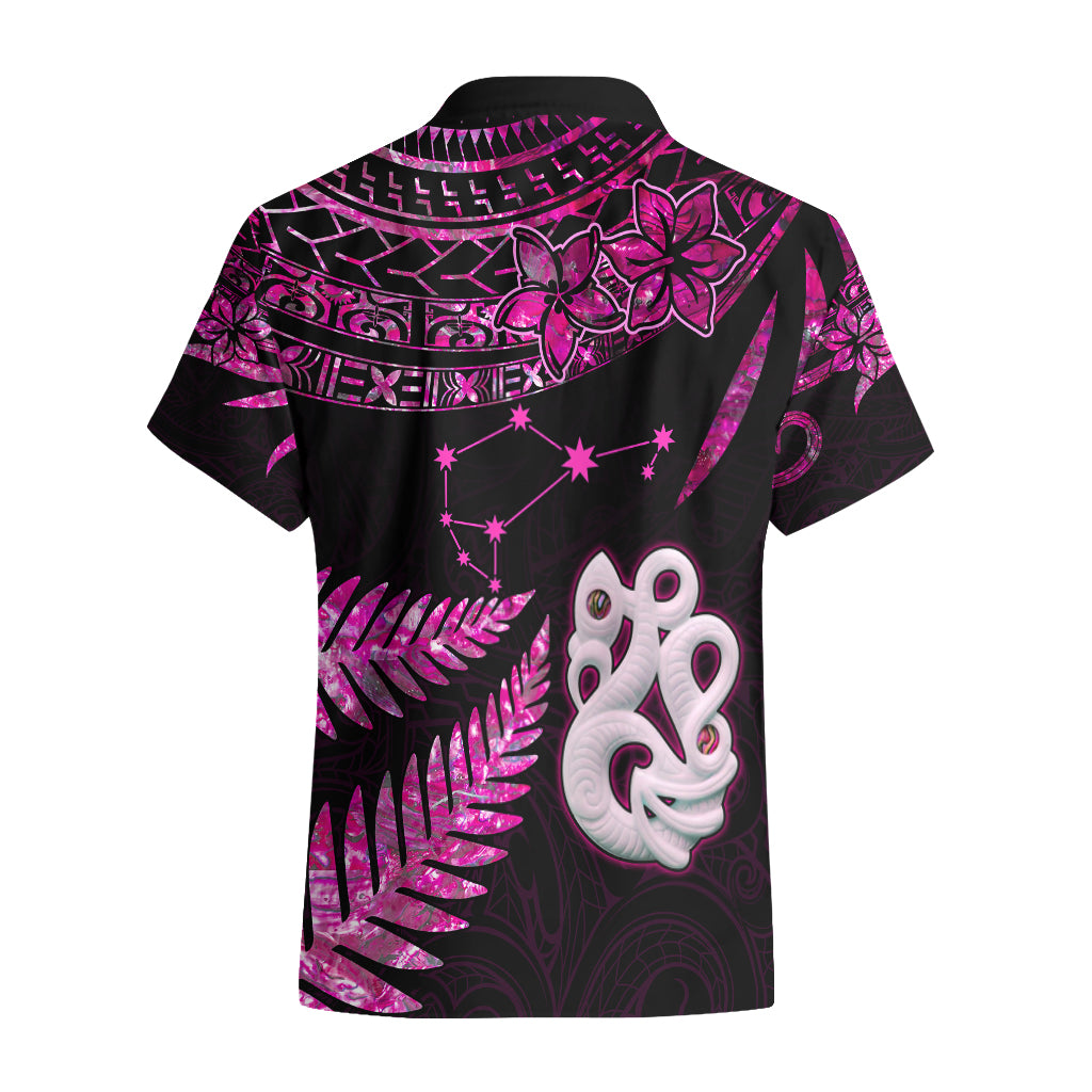 New Zealand Hawaiian Shirt Matariki NZ Manaia with Paua Shell - Pink - Wonder Print Shop