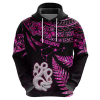 New Zealand Hoodie Matariki NZ Manaia with Paua Shell - Pink - Wonder Print Shop