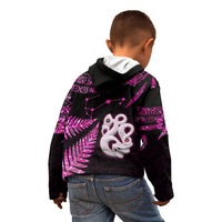 New Zealand Kid Hoodie Matariki NZ Manaia with Paua Shell - Pink - Wonder Print Shop