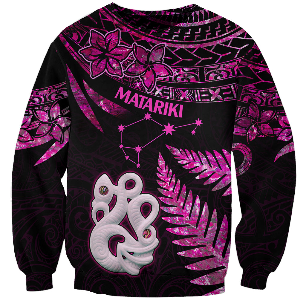 New Zealand Sweatshirt Matariki NZ Manaia with Paua Shell - Pink - Wonder Print Shop