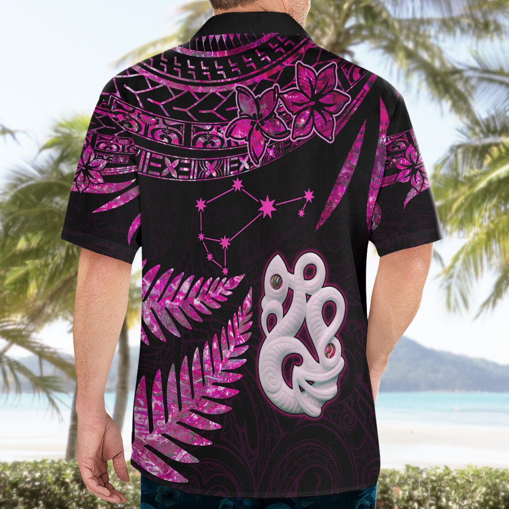 Custom New Zealand Hawaiian Shirt Matariki NZ Manaia with Paua Shell - Pink - Wonder Print Shop