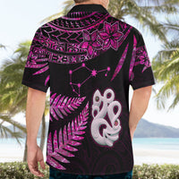 Custom New Zealand Hawaiian Shirt Matariki NZ Manaia with Paua Shell - Pink - Wonder Print Shop