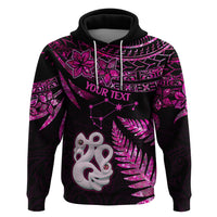 Custom New Zealand Hoodie Matariki NZ Manaia with Paua Shell - Pink - Wonder Print Shop