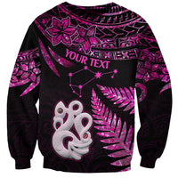 Custom New Zealand Sweatshirt Matariki NZ Manaia with Paua Shell - Pink - Wonder Print Shop