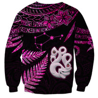 Custom New Zealand Sweatshirt Matariki NZ Manaia with Paua Shell - Pink - Wonder Print Shop