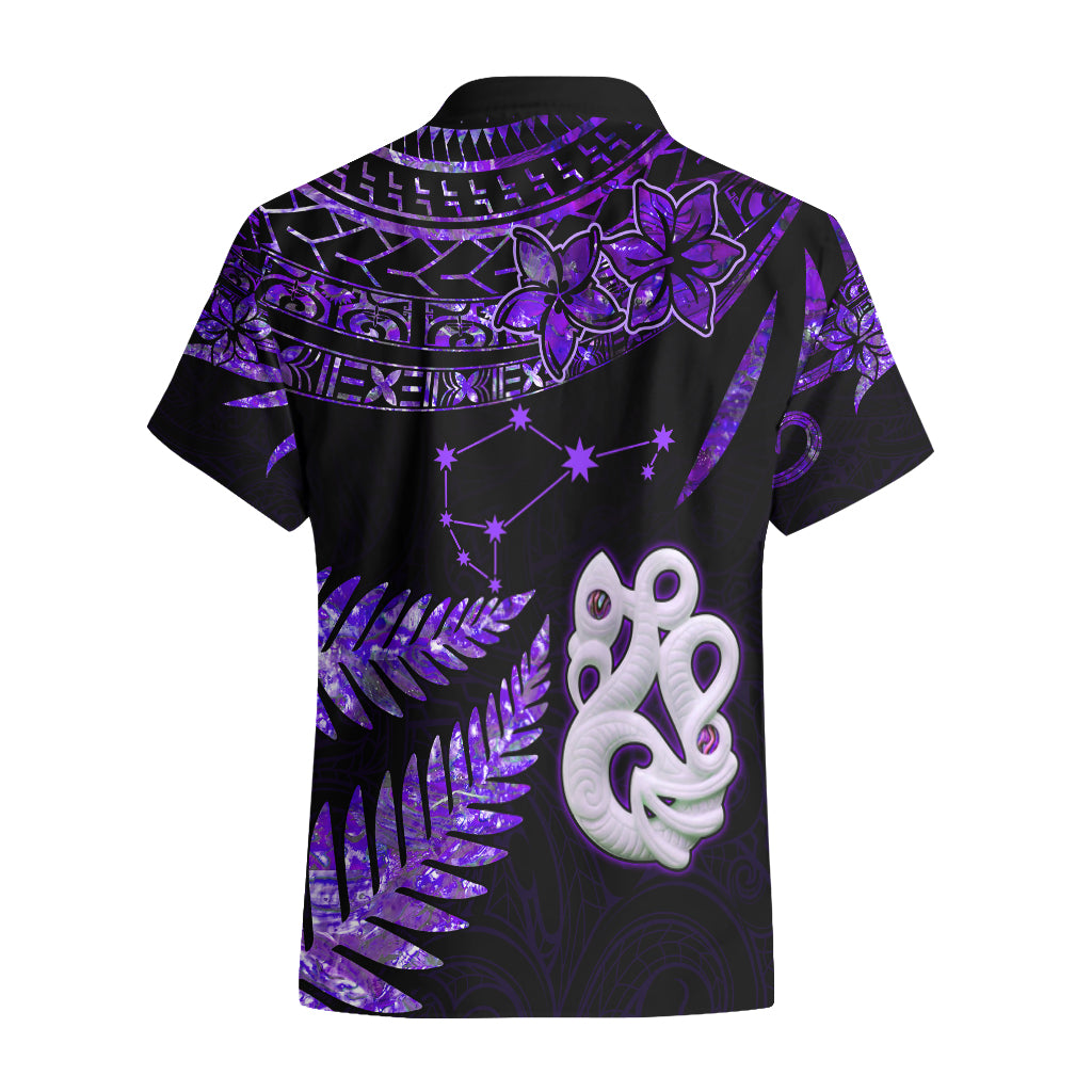 New Zealand Hawaiian Shirt Matariki NZ Manaia with Paua Shell - Purple - Wonder Print Shop