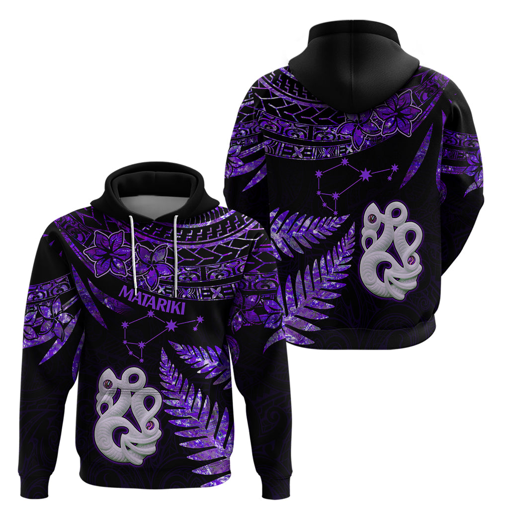 New Zealand Hoodie Matariki NZ Manaia with Paua Shell - Purple - Wonder Print Shop