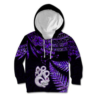 New Zealand Kid Hoodie Matariki NZ Manaia with Paua Shell - Purple - Wonder Print Shop