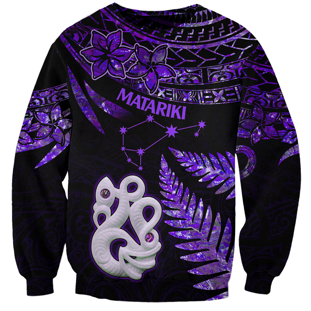 New Zealand Sweatshirt Matariki NZ Manaia with Paua Shell - Purple - Wonder Print Shop