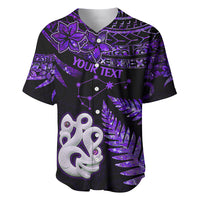 Custom New Zealand Baseball Jersey Matariki NZ Manaia with Paua Shell - Purple LT9 - Wonder Print Shop