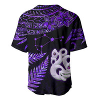 Custom New Zealand Baseball Jersey Matariki NZ Manaia with Paua Shell - Purple LT9 - Wonder Print Shop