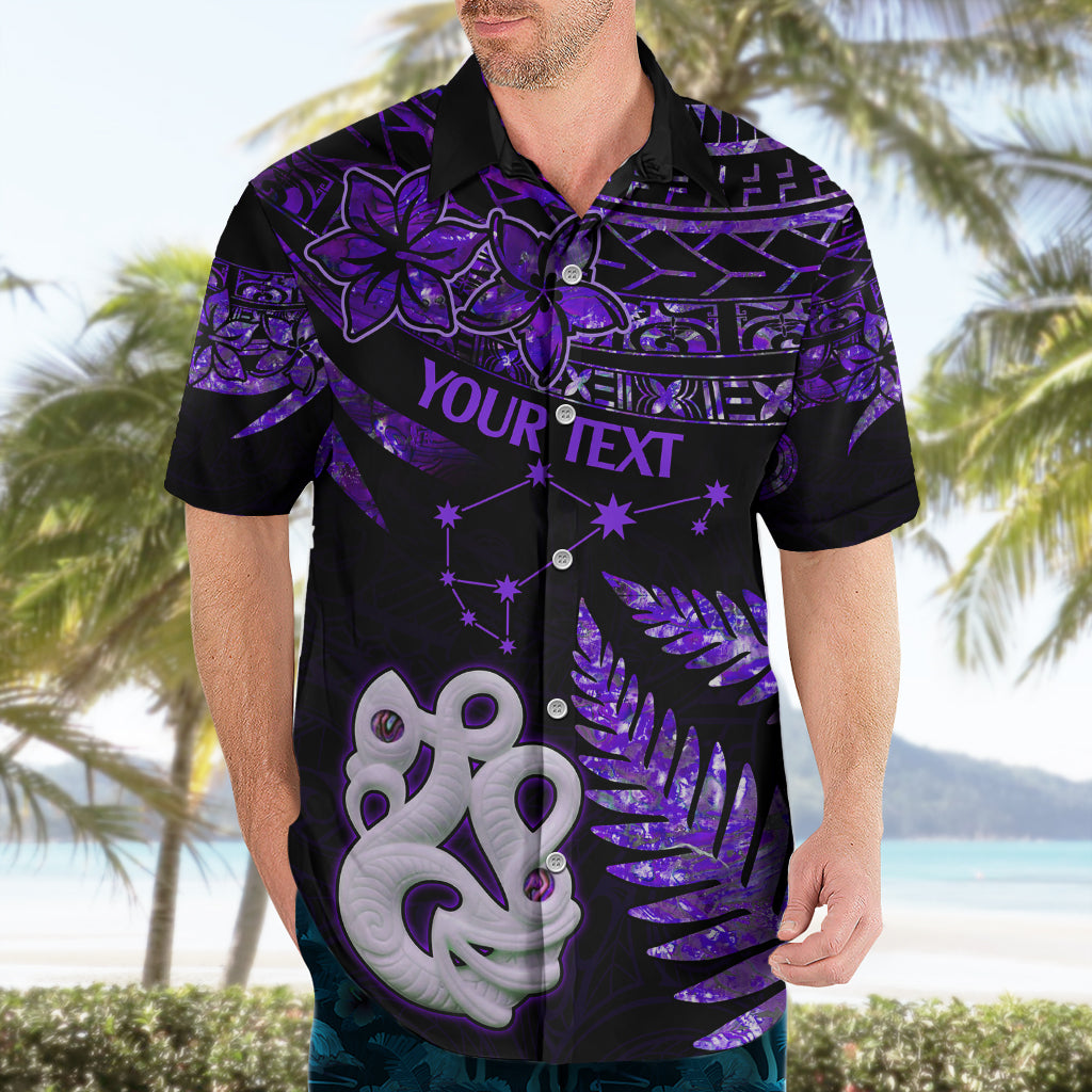 Custom New Zealand Hawaiian Shirt Matariki NZ Manaia with Paua Shell - Purple - Wonder Print Shop