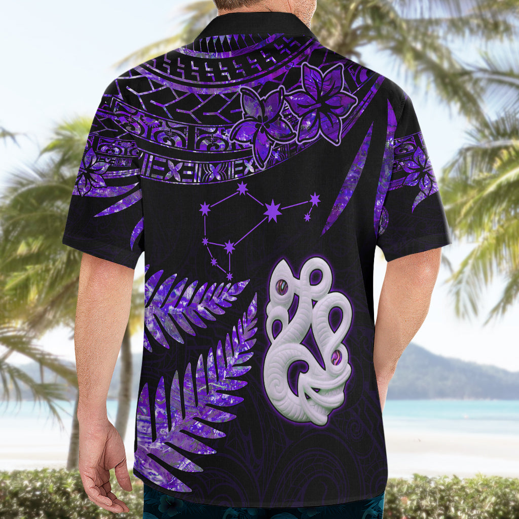 Custom New Zealand Hawaiian Shirt Matariki NZ Manaia with Paua Shell - Purple - Wonder Print Shop