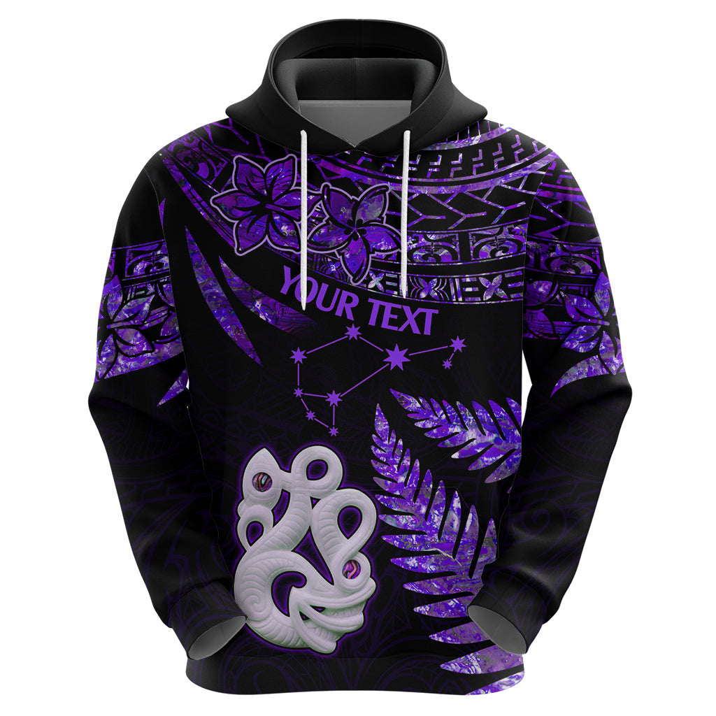 Custom New Zealand Hoodie Matariki NZ Manaia with Paua Shell - Purple - Wonder Print Shop