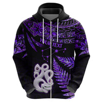 Custom New Zealand Hoodie Matariki NZ Manaia with Paua Shell - Purple - Wonder Print Shop