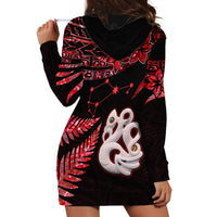 Matariki Hoodie Dress NZ New Year Manaia with Paua Shell - Red - Wonder Print Shop