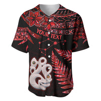 Custom Matariki Baseball Jersey NZ New Year Manaia with Paua Shell - Red LT9 - Wonder Print Shop