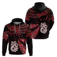 Custom Matariki Hoodie NZ New Year Manaia with Paua Shell - Red - Wonder Print Shop
