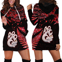 Custom Matariki Hoodie Dress NZ New Year Manaia with Paua Shell - Red - Wonder Print Shop