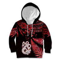 Custom Matariki Kid Hoodie NZ New Year Manaia with Paua Shell - Red - Wonder Print Shop