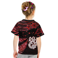 Custom Matariki Kid T Shirt NZ New Year Manaia with Paua Shell - Red - Wonder Print Shop