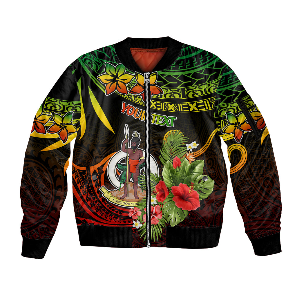 Custom Vanuatu Islands Sleeve Zip Bomber Jacket Proud To Be A Ni-Van - Wonder Print Shop