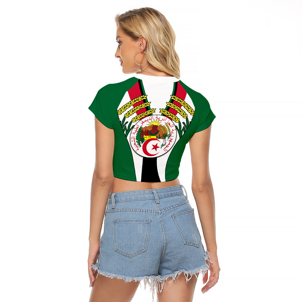 African Raglan Cropped T Shirt Algeria Independence Day - Wonder Print Shop