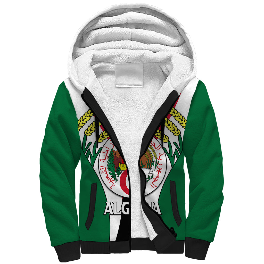 African Sherpa Hoodie Algeria Independence Day - Wonder Print Shop