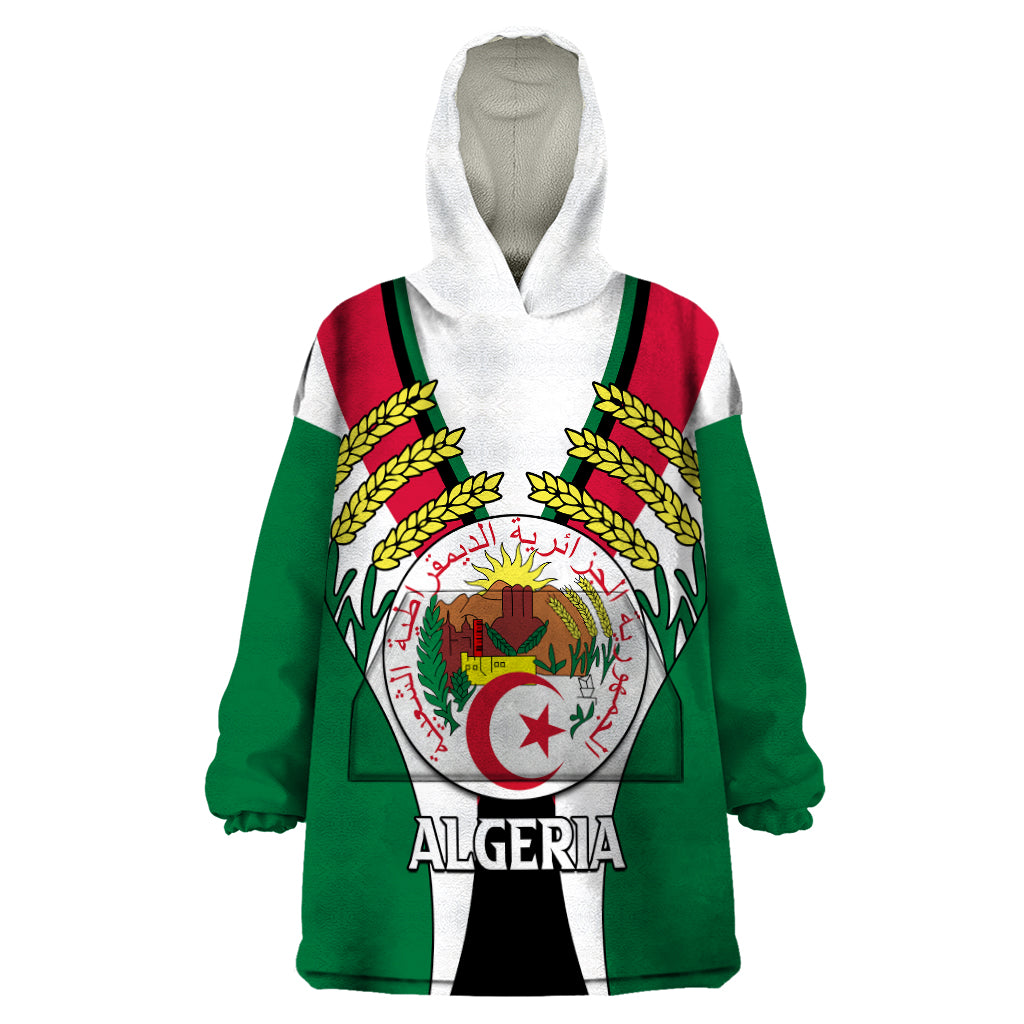 African Wearable Blanket Hoodie Algeria Independence Day - Wonder Print Shop