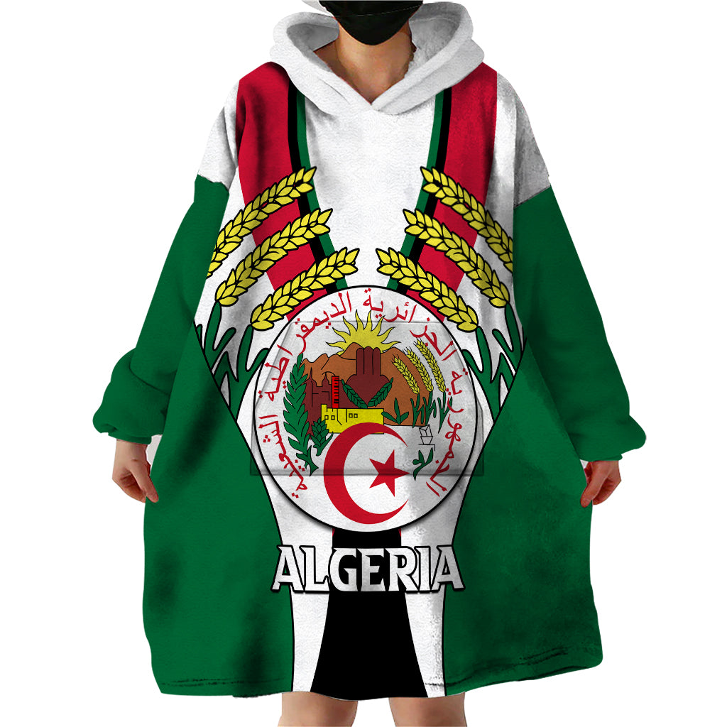 African Wearable Blanket Hoodie Algeria Independence Day - Wonder Print Shop
