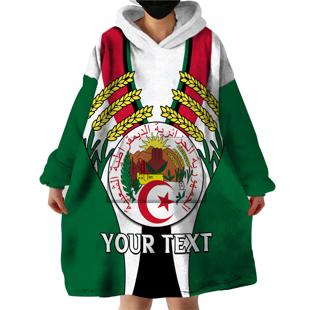 Custom African Wearable Blanket Hoodie Algeria Independence Day - Wonder Print Shop