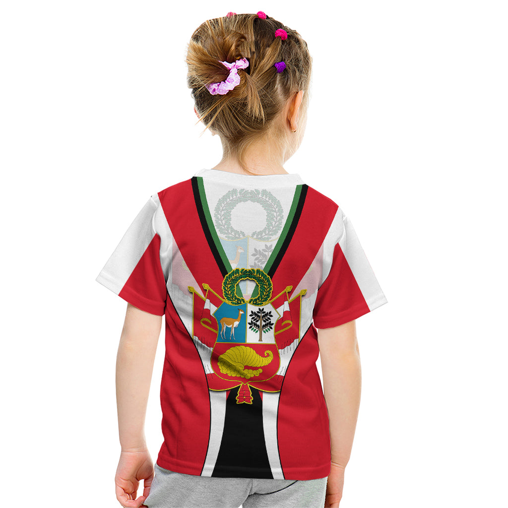 Custom Peru Kid T Shirt National Day - Wonder Print Shop
