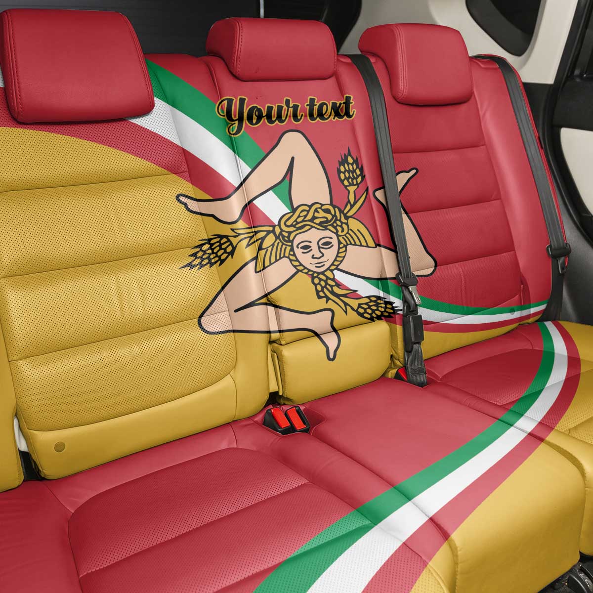 Personalized Italy Bandiera Della Sicilia Back Car Seat Cover LT9 - Wonder Print Shop