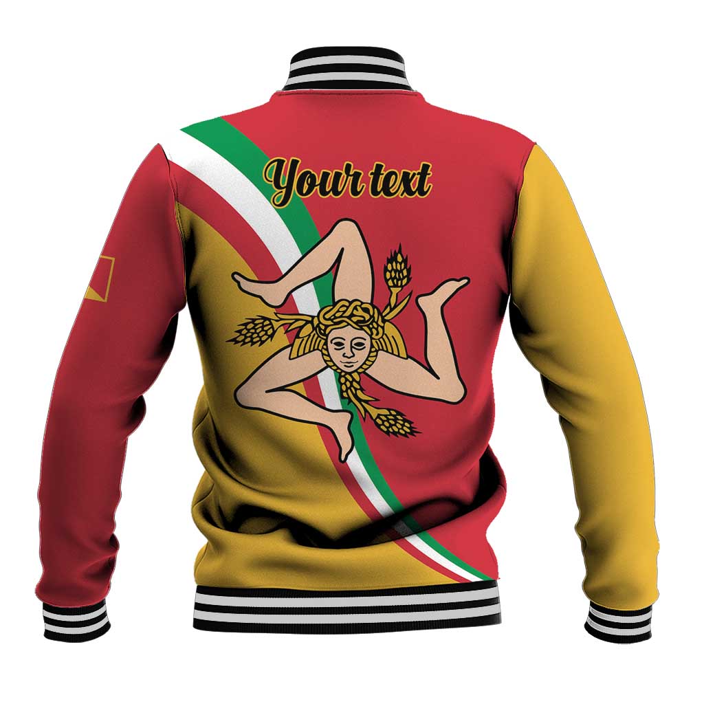Personalized Italy Bandiera Della Sicilia Baseball Jacket LT9 - Wonder Print Shop
